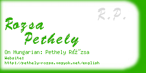 rozsa pethely business card